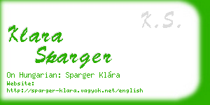 klara sparger business card